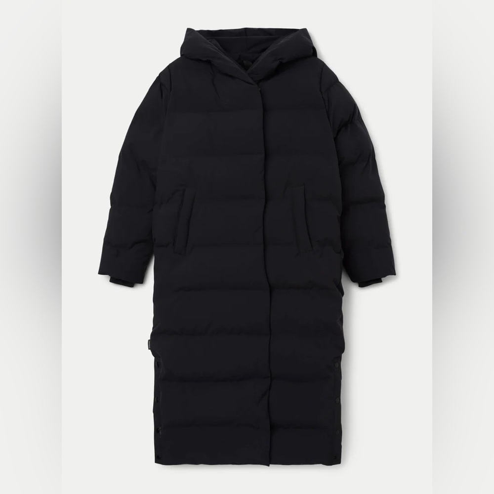 Frank and Oak Highland Long Puffer Coat Black Small NWT